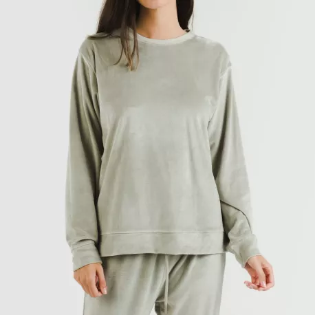 Pijama comprido Velvet liso