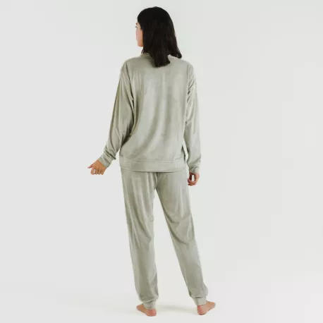 Pijama comprido Velvet liso