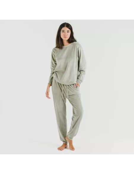 Pijama comprido Velvet liso