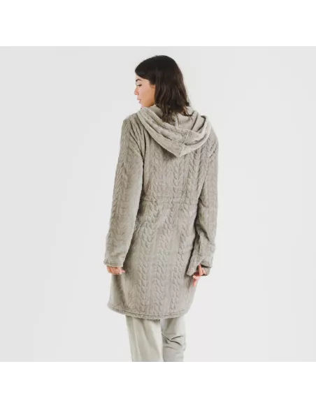 Roupão veludo com gorro Devore liso Roupão veludo com gorro Devore liso