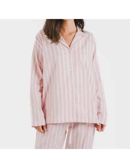 Pijama Flanela com lapela mulher Raya Marsella rosa Pijama Flanela com lapela mulher Raya Marsella rosa