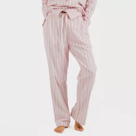 Pijama Flanela com lapela mulher Raya Marsella rosa