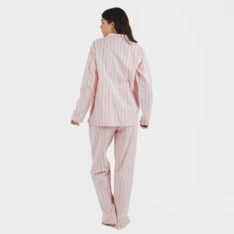 Pijama Flanela com lapela mulher Raya Marsella rosa