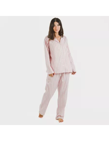 Pijama Flanela com lapela mulher Raya Marsella rosa Pijama Flanela com lapela mulher Raya Marsella rosa