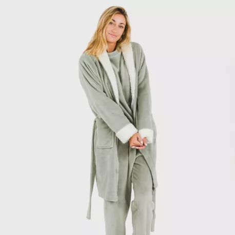 Roupão veludo sherpa liso