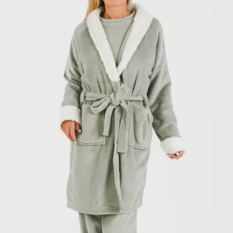 Roupão veludo sherpa liso