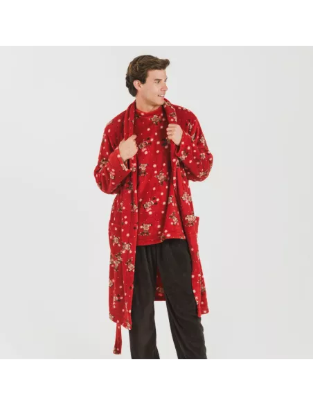 Roupão coral homem Rodolfo vermelho