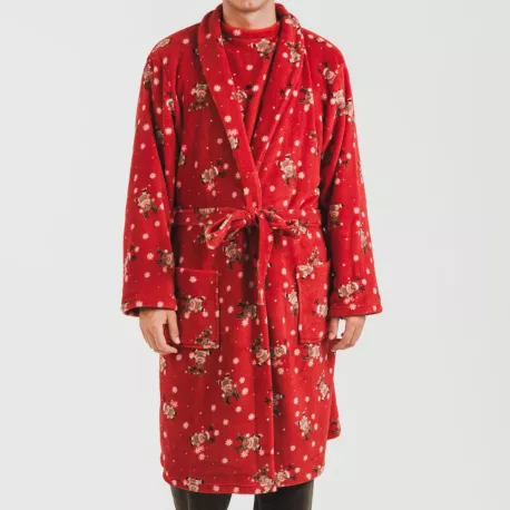 Roupão coral homem Rodolfo vermelho