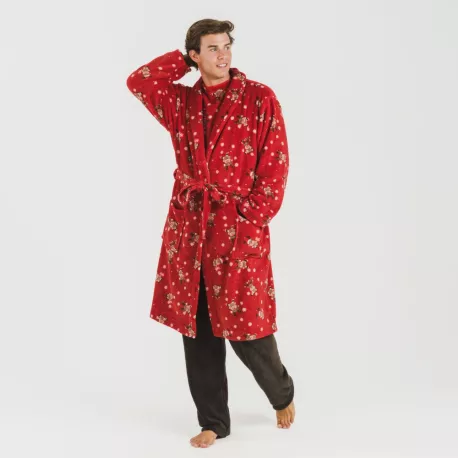 Roupão coral homem Rodolfo vermelho