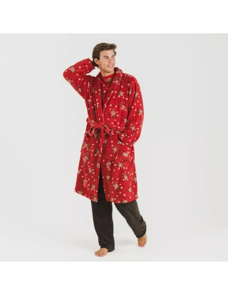 Roupão coral homem Rodolfo vermelho