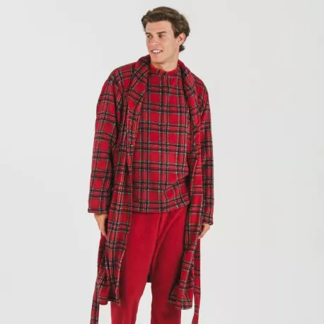 Roupão coral homem Nicolas vermelho