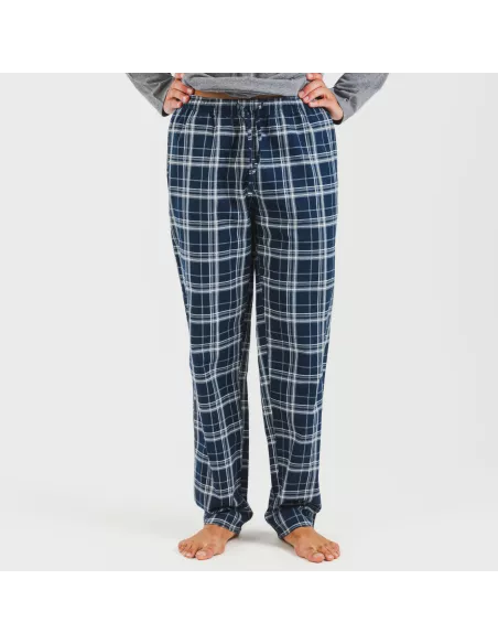 Pijama homem flanela Cuadro Brais cinza misto Pijama homem flanela Cuadro Brais cinza misto