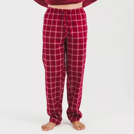 Pijama homem flanela Cuadro Nitari bordeaux