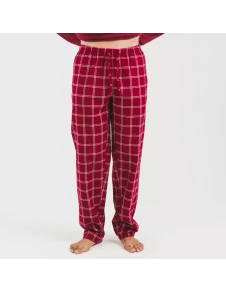 Pijama homem flanela Cuadro Nitari bordeaux Pijama homem flanela Cuadro Nitari bordeaux
