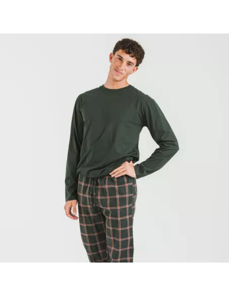 Pijama homem flanela Cuadro Nelby verde caça Pijama homem flanela Cuadro Nelby verde caça