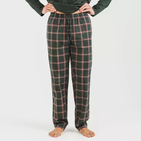 Pijama homem flanela Cuadro Nelby verde caça