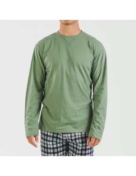 Pijama homem flanela Cuadro Javier verde caça Pijama homem flanela Cuadro Javier verde caça