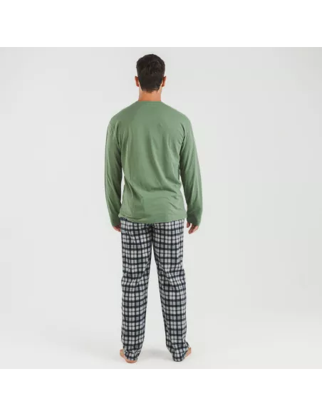 Pijama homem flanela Cuadro Javier verde caça Pijama homem flanela Cuadro Javier verde caça