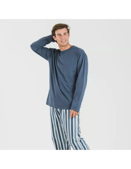 Pijama homem flanela Raya Alejo azul indigo