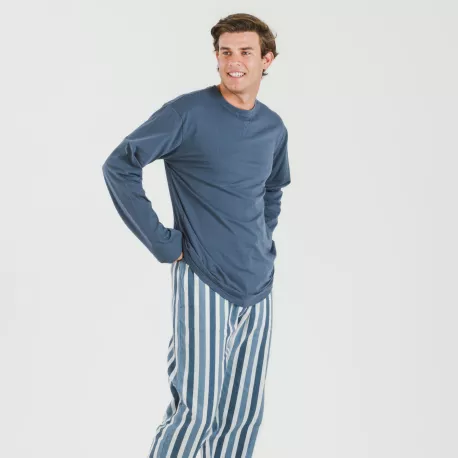 Pijama homem flanela Raya Alejo azul indigo