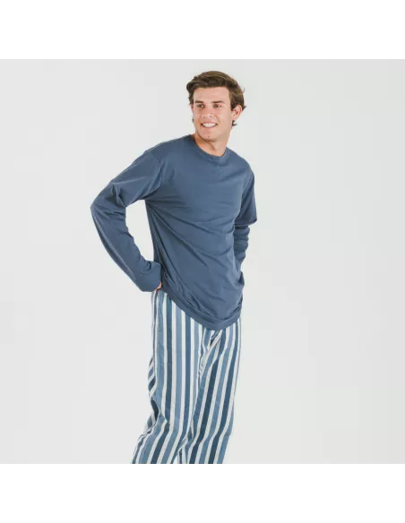 Pijama homem flanela Raya Alejo azul indigo
