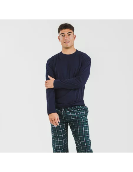 Pijama homem flanela Cuadro Ruz azul marinho Pijama homem flanela Cuadro Ruz azul marinho