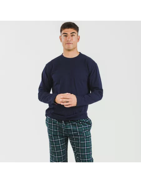 Pijama homem flanela Cuadro Ruz azul marinho Pijama homem flanela Cuadro Ruz azul marinho