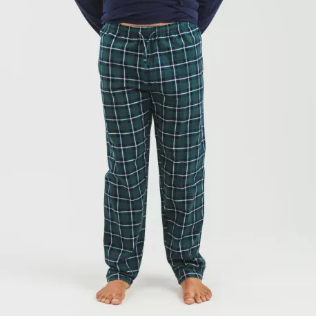 Pijama homem flanela Cuadro Ruz azul marinho
