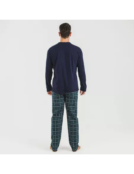 Pijama homem flanela Cuadro Ruz azul marinho Pijama homem flanela Cuadro Ruz azul marinho