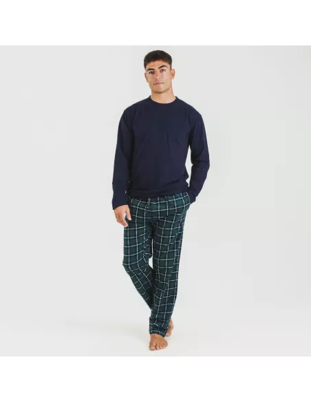 Pijama homem flanela Cuadro Ruz azul marinho Pijama homem flanela Cuadro Ruz azul marinho