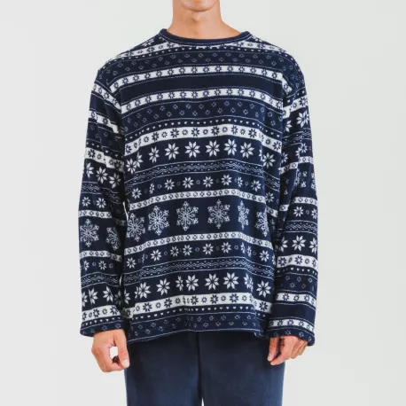 Pijama coral homem Delancey azul marinho