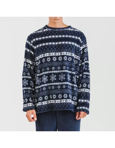 Pijama coral homem Delancey azul marinho Pijama coral homem Delancey azul marinho