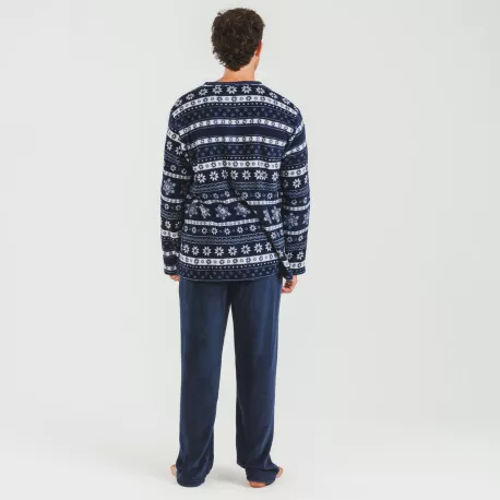 Pijama coral homem Delancey azul marinho