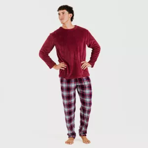 Pijama coral homem Cuadro Dido bordeaux 2
