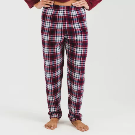 Pijama coral homem Cuadro Dido bordeaux