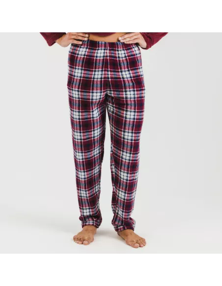 Pijama coral homem Cuadro Dido bordeaux Pijama coral homem Cuadro Dido bordeaux