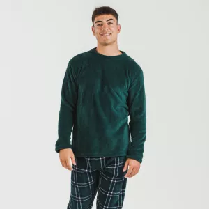 Pijama coral homem Cuadro Welo verde 2