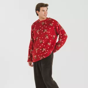 Pijama coral homem Rodolfo vermelho 2