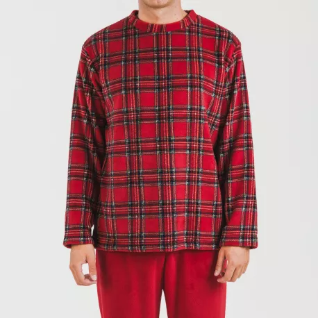 Pijama coral homem Nicolas vermelho