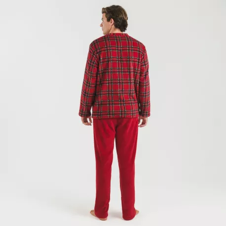 Pijama coral homem Nicolas vermelho