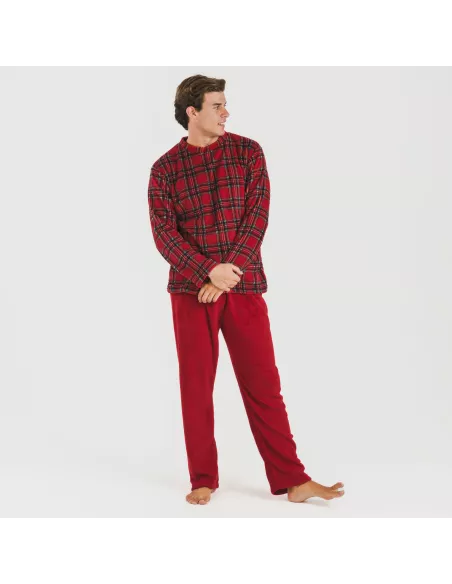 Pijama coral homem Nicolas vermelho Pijama coral homem Nicolas vermelho
