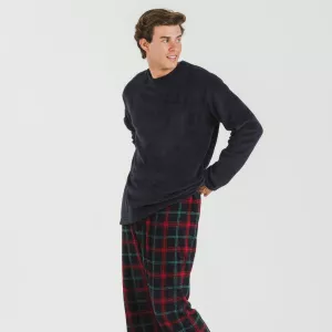 Pijama coral homem Cuadro Roman azul marinho 2