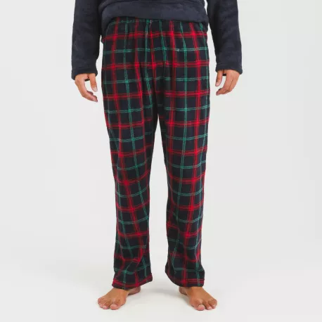 Pijama coral homem Cuadro Roman azul marinho