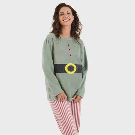 Pijama polar Leto verde tiffany