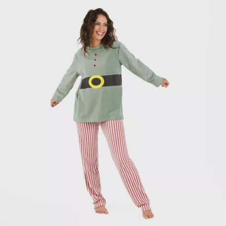 Pijama polar Leto verde tiffany