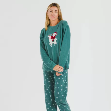Pijama polar Elf verde francês