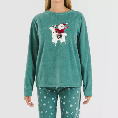 Pijama polar Elf verde francês