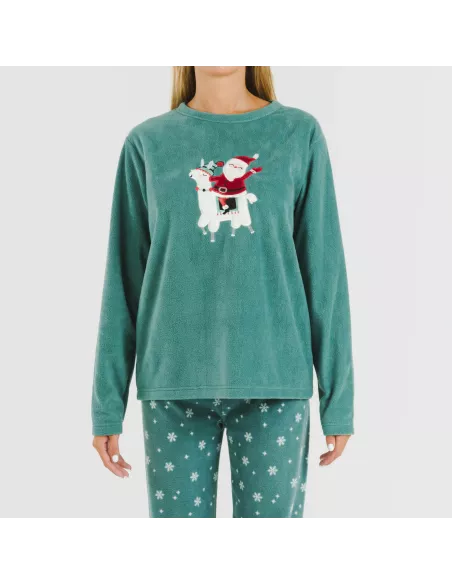 Pijama polar Elf verde francês Pijama polar Elf verde francês