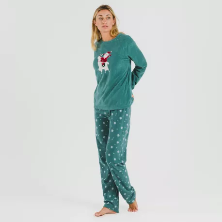 Pijama polar Elf verde francês