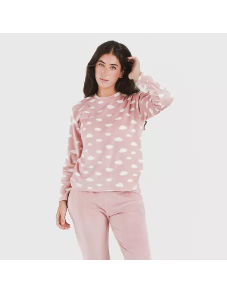 Pijama veludo Nubecita rosa palo